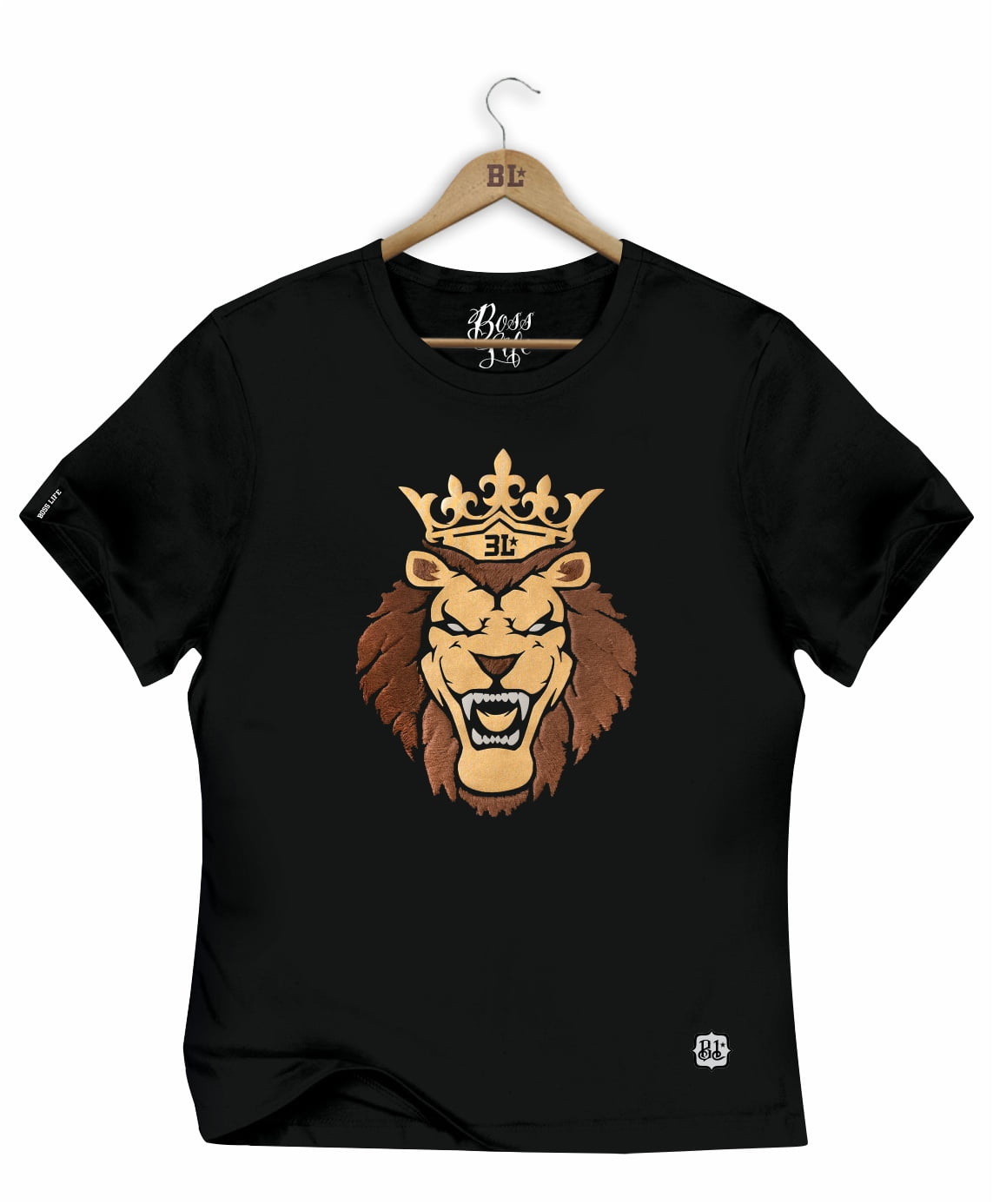 CAMISETA BABY LOOK PRETA KING LION