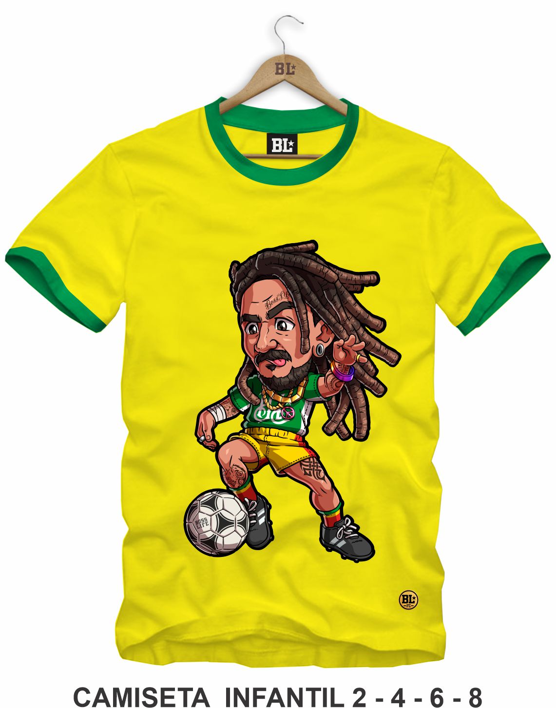 CAMISETA INFANTIL AMARELO BRASIL RASTA