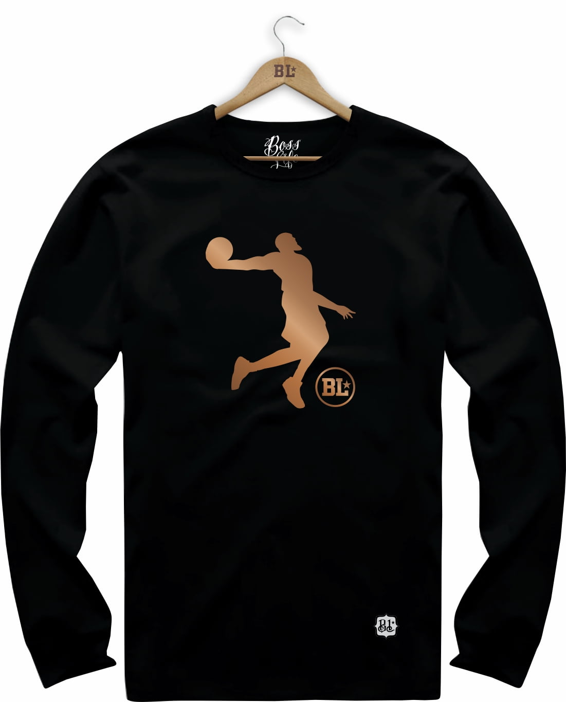 CAMISETA MANGA LONGA BASKET 3  BRONZE