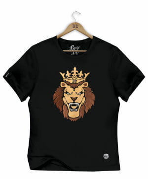 CAMISETA BABY LOOK PRETA KING LION