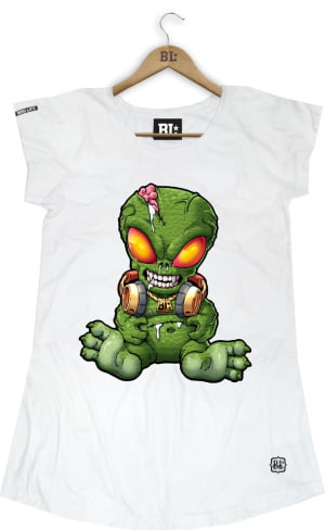 CAMISETA FEMININA LONG ALIEN