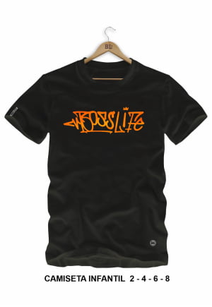 CAMISETA INFANTIL PAI/FILHO LETTERING GRAFFITI ORANGE