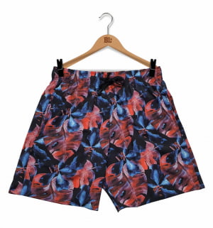 Swim Shorts Floral Red Blue